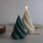 Molde de silicona árbol de Navidad en espiral para velas – grande