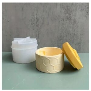 molde de silicona para elaborar tarro de miel con abeja, en yeso o resina