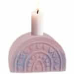 Molde de silicona porta vela arcoíris con corazones