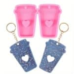 Molde de silicona llavero vaso de café con corazón
