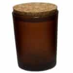 Frasco ámbar esmerilado con tapa de corcho para velas 100 ml