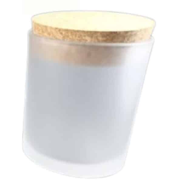 Recipiente esmerilado tapa corcho para velas - 100 ml