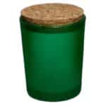 Frasco verde esmerilado con tapa de corcho para velas 100 ml