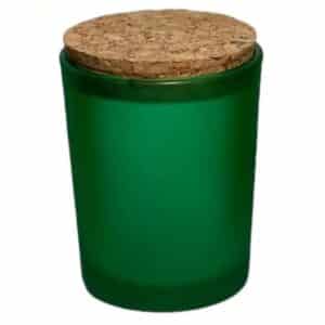 Recipiente verde esmerilado tapa corcho para velas - 100 ml