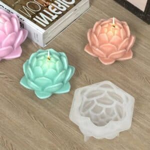 Molde de silicona flor de loto para velas