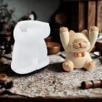 Molde de silicona gatito porta tarjetas con ranura