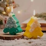Molde de silicona árbol de Navidad con estrella para velas