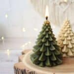 Molde de silicona árbol de Navidad pino texturado para velas