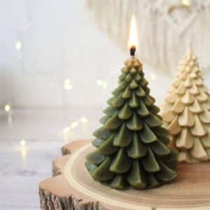 molde de silicona árbol de navidad con hojas texturadas