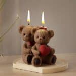 Molde de silicona osos enamorados con moño para velas