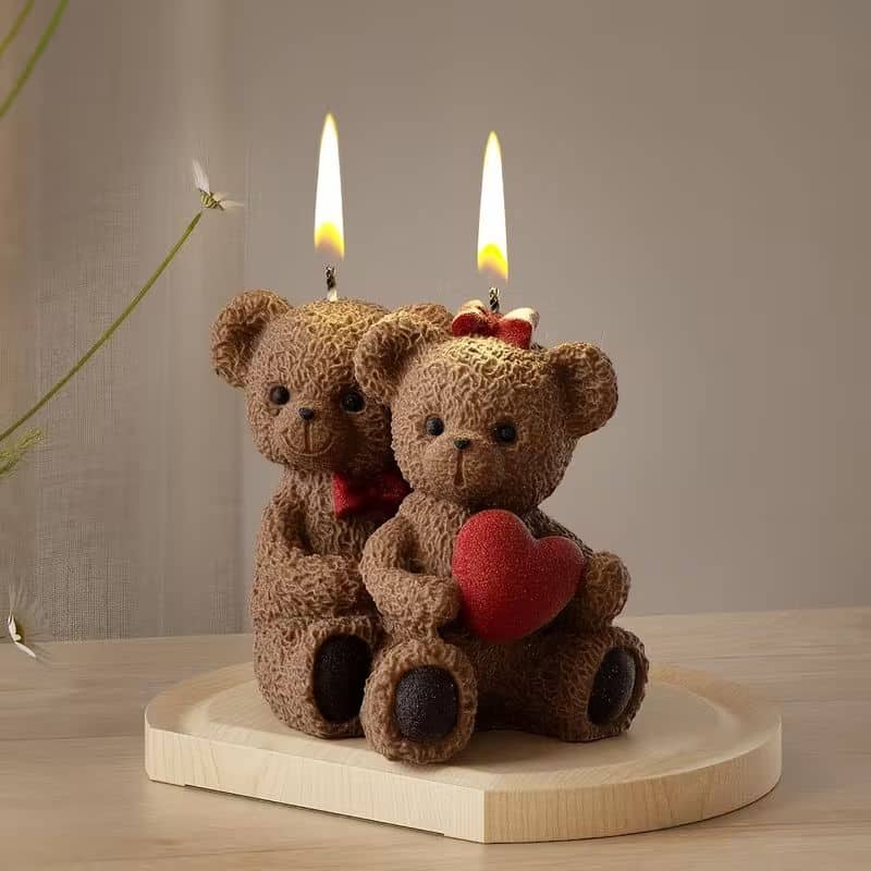 molde de silicona en forma de osos enamorados