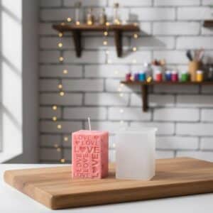 Molde de Silicona Velón Cuadrado Love