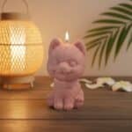 Molde de silicona perrito sonriente con collar para velas