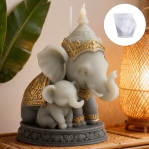 Molde de Silicona Elefante Sagrado para Velas