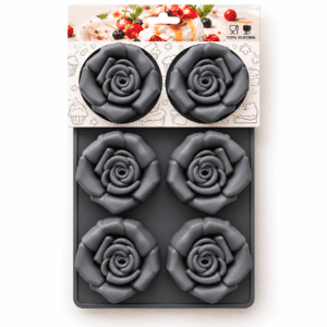 Molde de silicona 6 rosas para velas y jabones