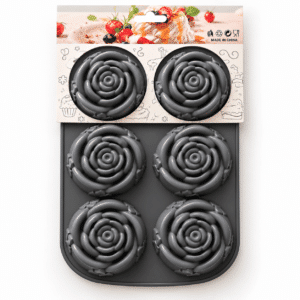Molde de silicona 6 rosas en espiral para velas y jabones